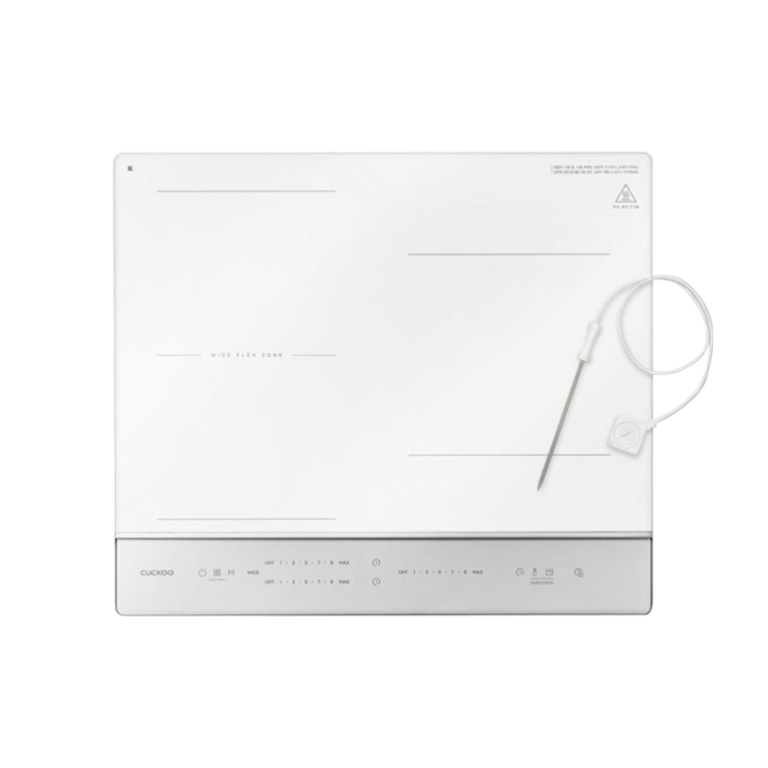 미식 컬렉션 셰프스틱 3구 화이트 인덕션레인지 (메탈 실버)